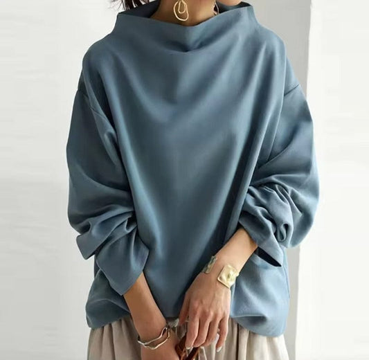 Nuria | Top de Punto de Cuello Alto Holgado