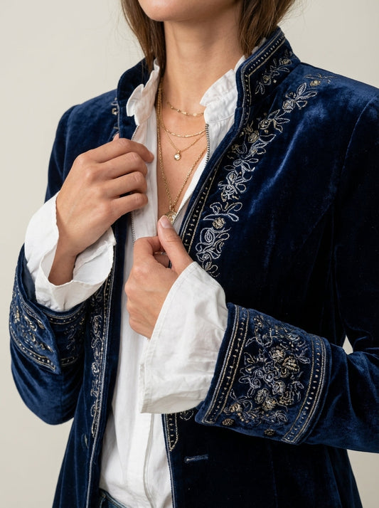 Alejandra - Chaqueta Elegante de Terciopelo
