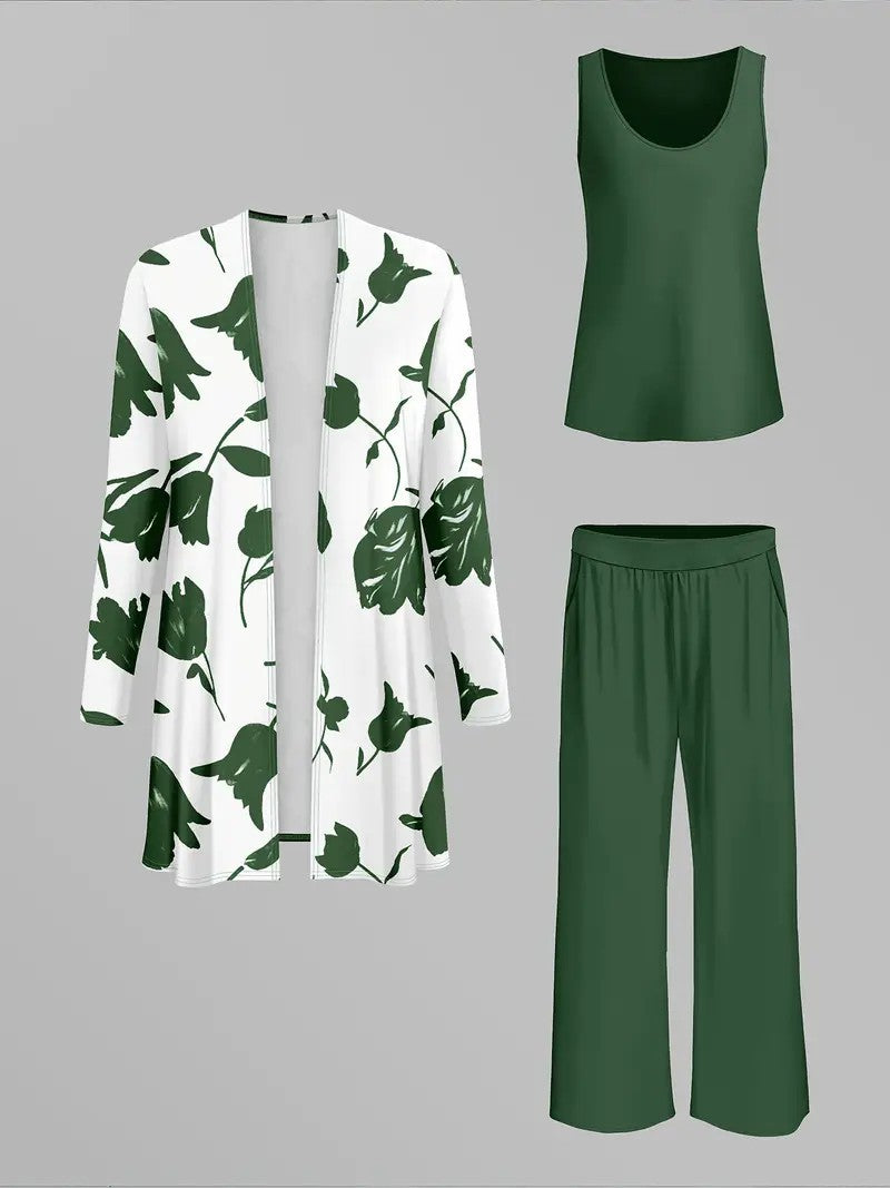 Berta | Conjunto de 3 Piezas Verde Hoja