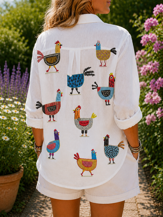 Ingrid | Blusa con Gallinitas Divertidas