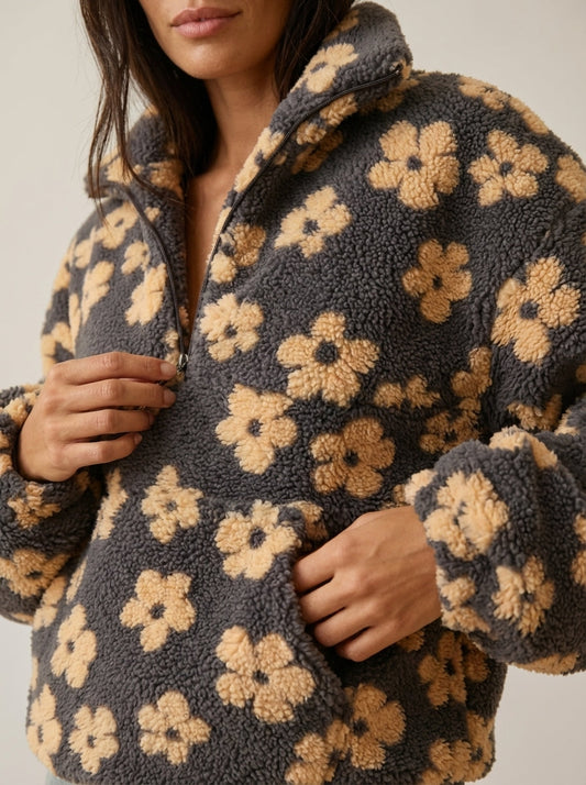 Daisy - Sudadera Polar con Flores