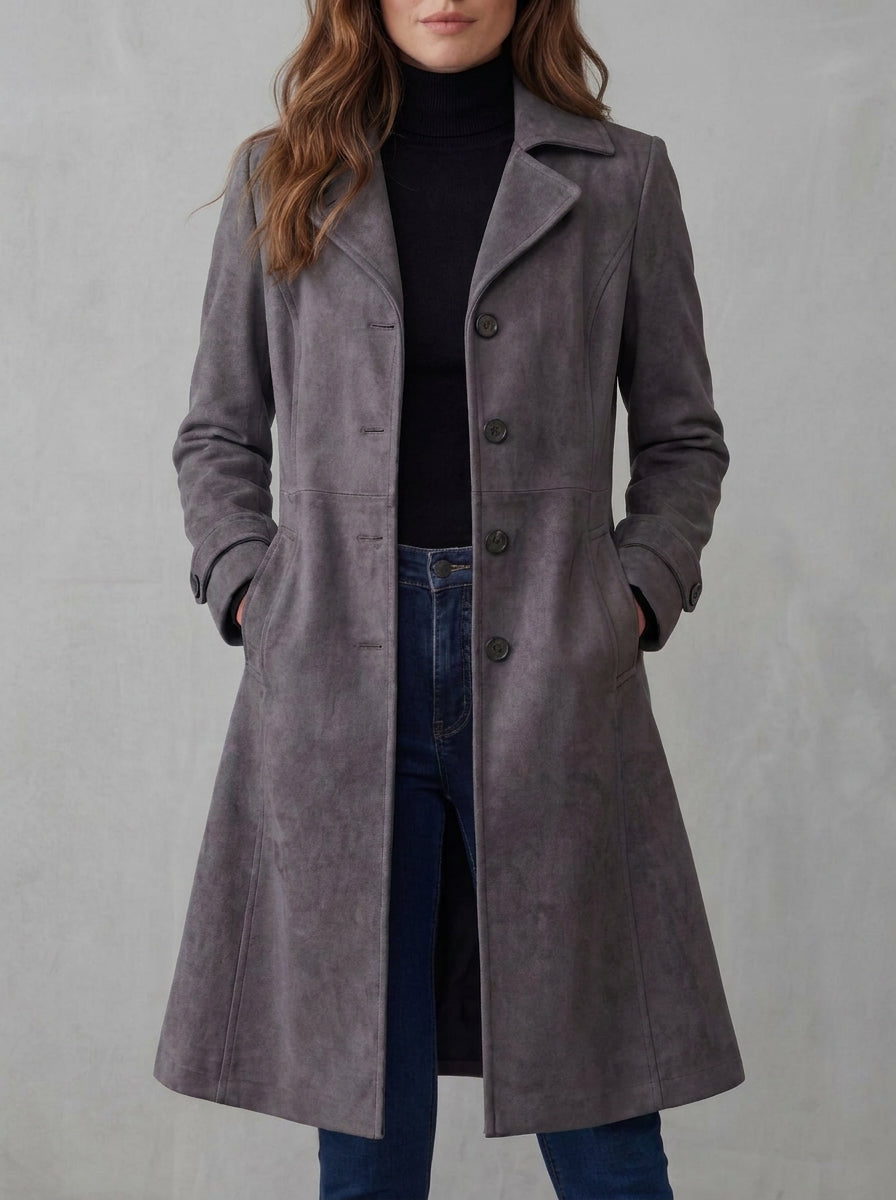 Lidia - Abrigo de Ante Estilo Vintage