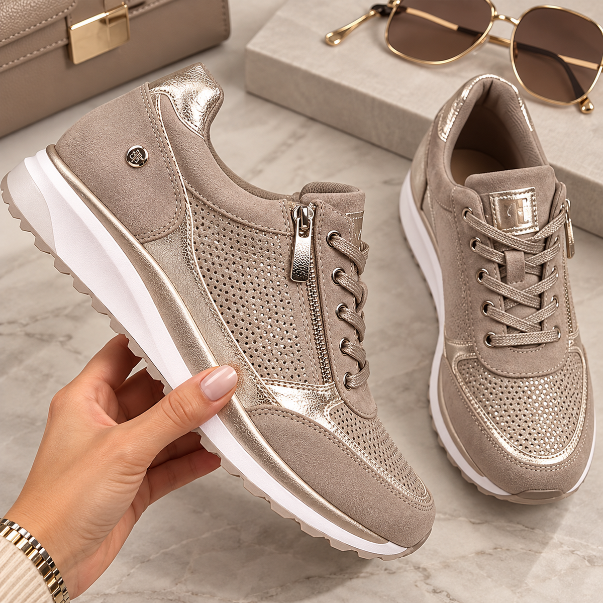 Martina - Zapatos Cómodos con Cremallera