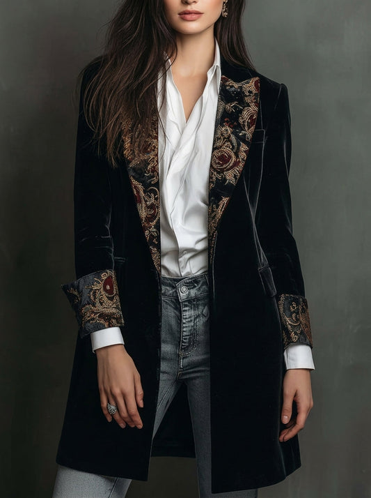 Nerea - Blazer de Corte Entallado con Estampado Barroco