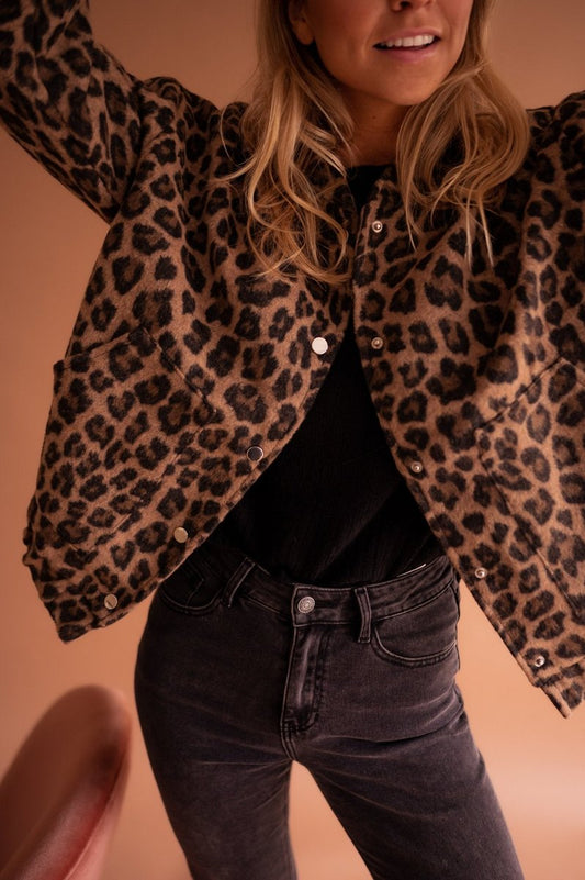 Eva | Chaqueta Acolchada Oversize de Leopardo