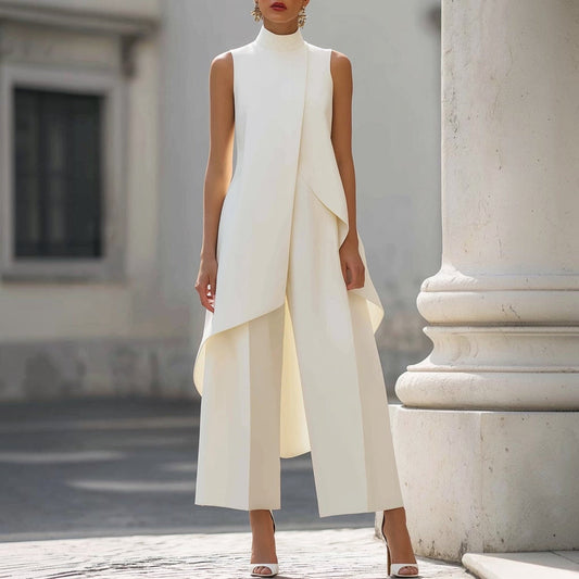 Dolores | Mono Elegante con Drapeado Asimétrico