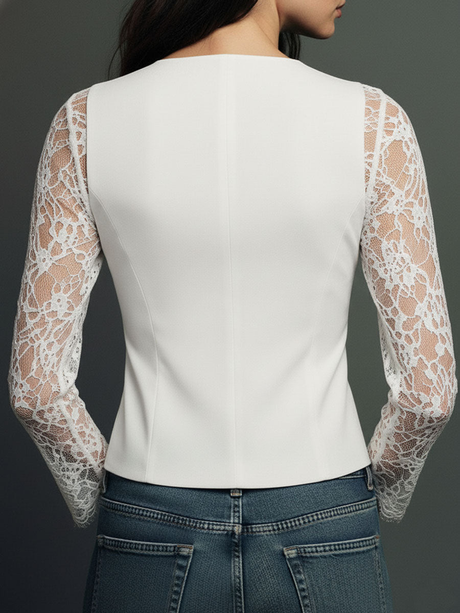 Rebeca | Chaqueta Corta con Mangas de Encaje
