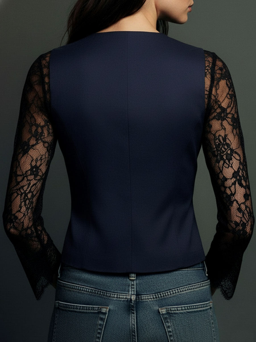 Rebeca | Chaqueta Corta con Mangas de Encaje