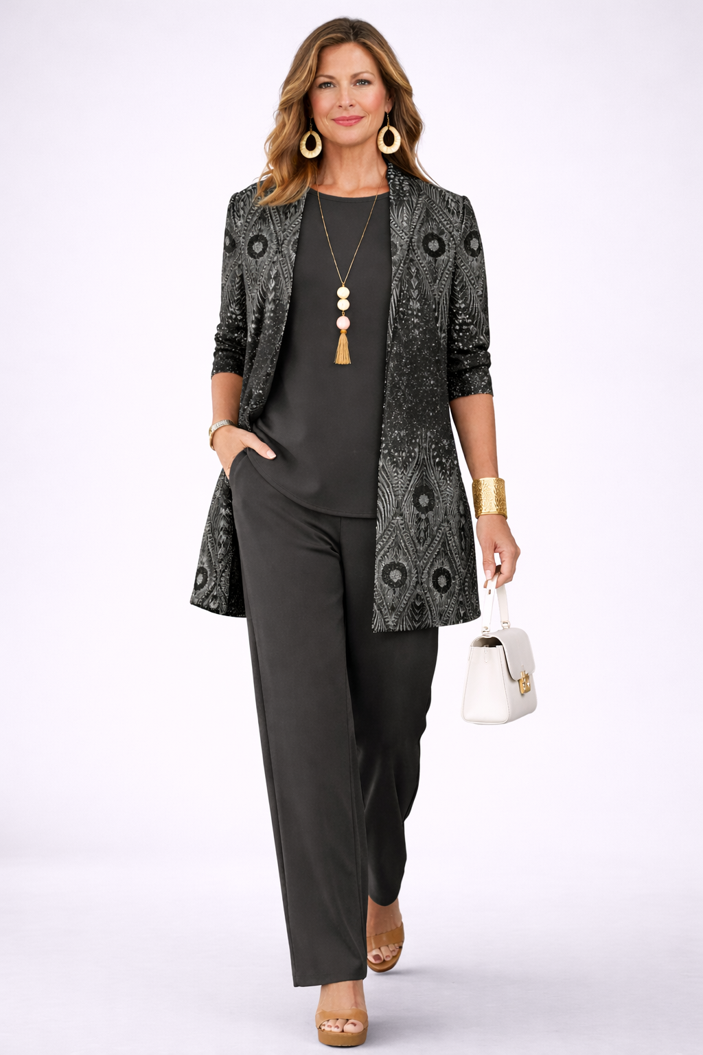 Lola | Conjunto de 3 Piezas Negro Estampado