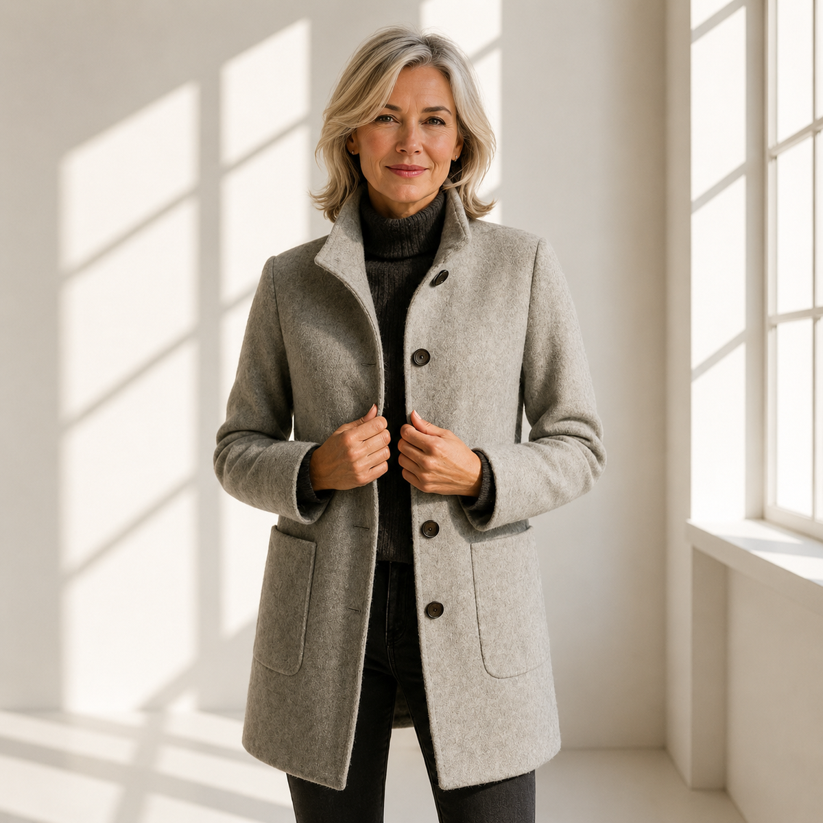 Herminia | Abrigo Elegante de Corte Estructurado