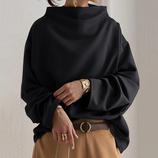 Nuria | Top de Punto de Cuello Alto Holgado