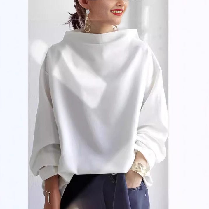 Nuria | Top de Punto de Cuello Alto Holgado