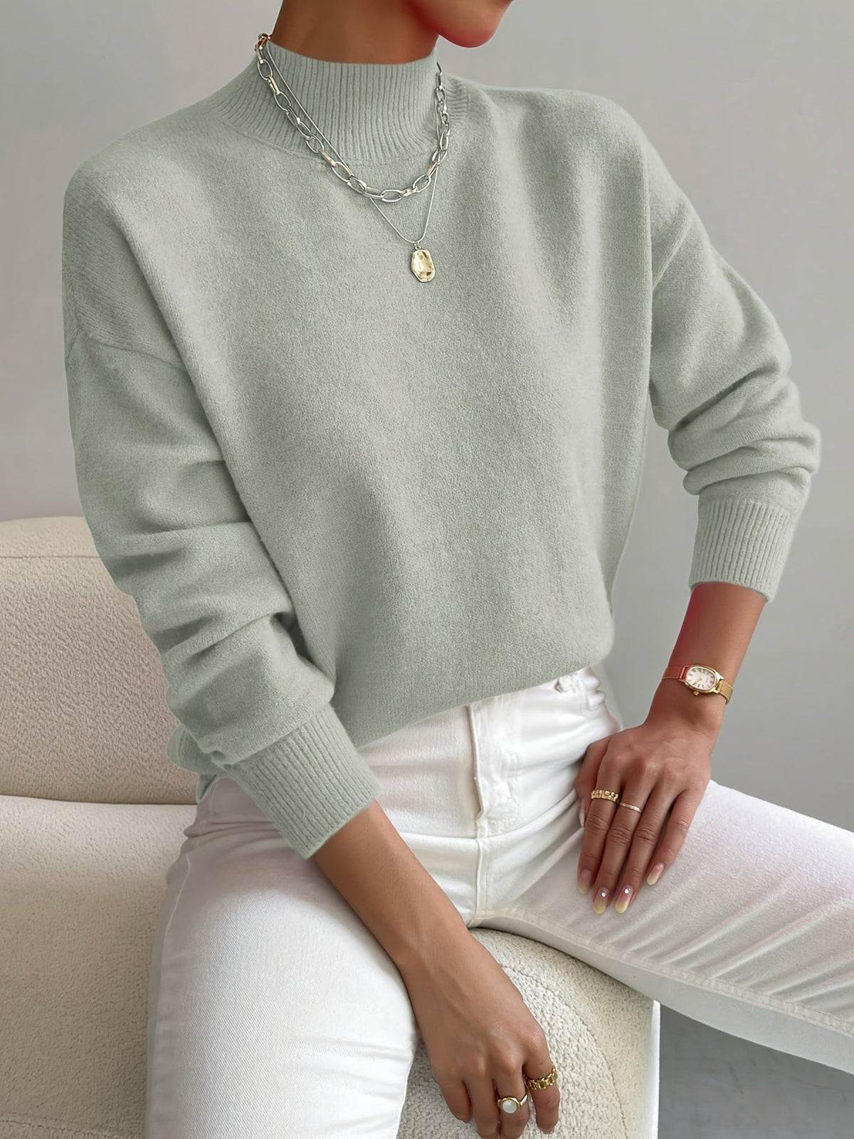 Noelia | Jersey de Cuello Alto Elegante