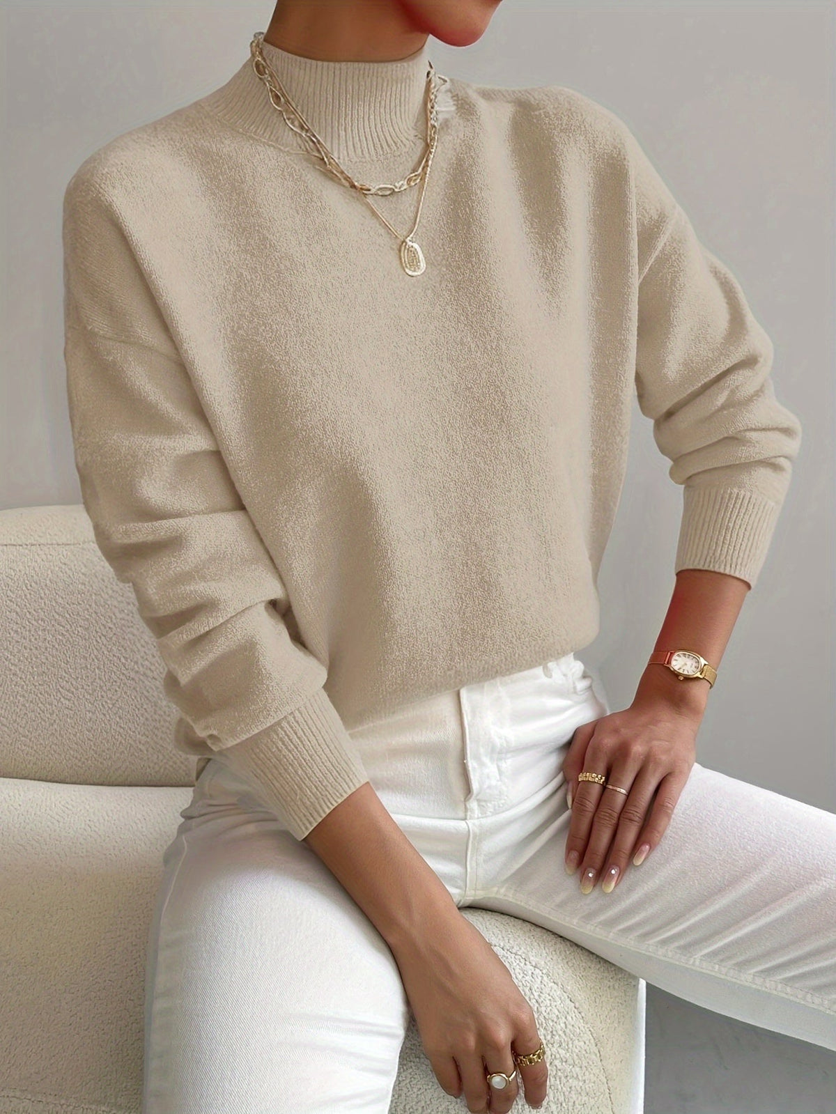 Noelia | Jersey de Cuello Alto Elegante