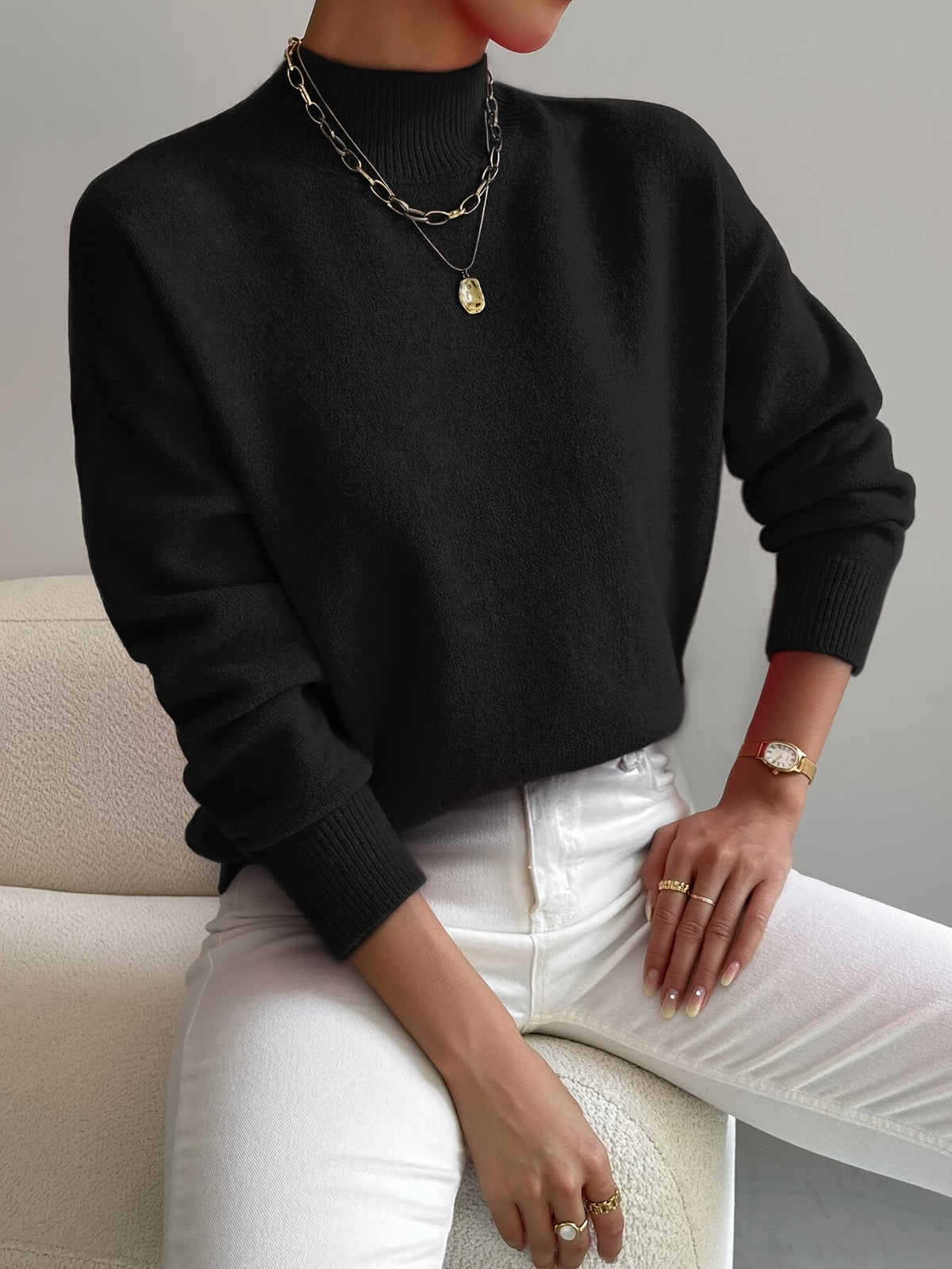 Noelia | Jersey de Cuello Alto Elegante