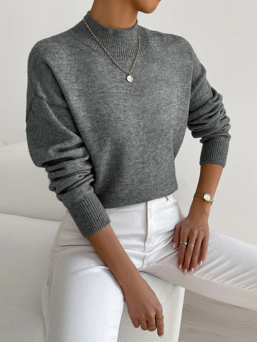 Noelia | Jersey de Cuello Alto Elegante