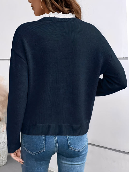 Rosalía | Jersey de Pico con Detalle de Encaje