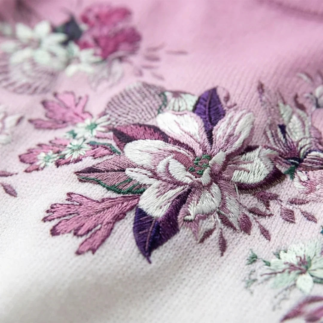 Cristina | Jersey Floral con Cuello Vuelto