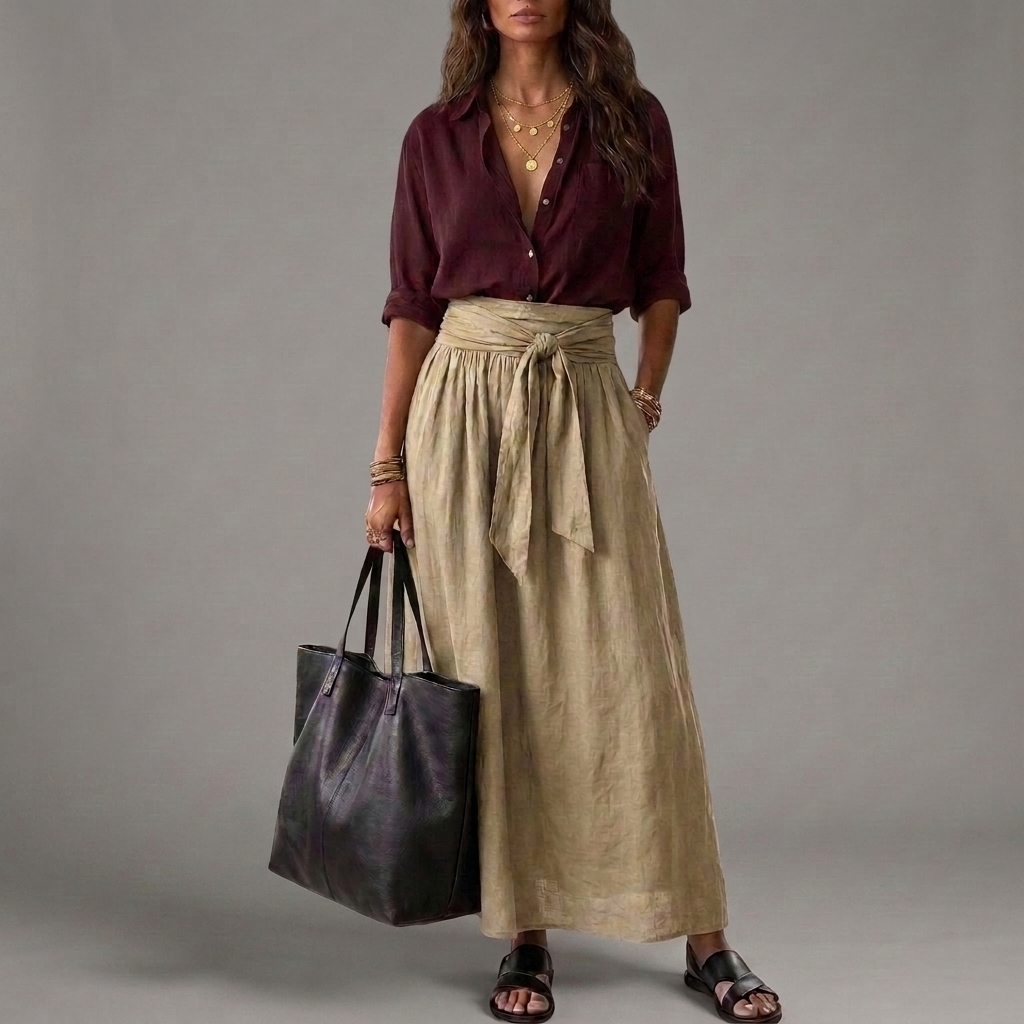 Guadalupe | Conjunto de Blusa y Falda Midi