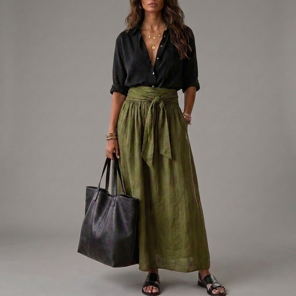Guadalupe | Conjunto de Blusa y Falda Midi