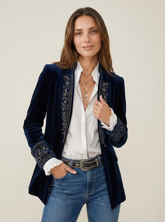 Alejandra - Chaqueta Elegante de Terciopelo