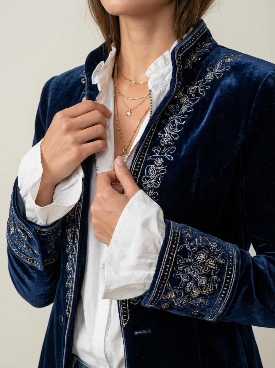 Alejandra - Chaqueta Elegante de Terciopelo