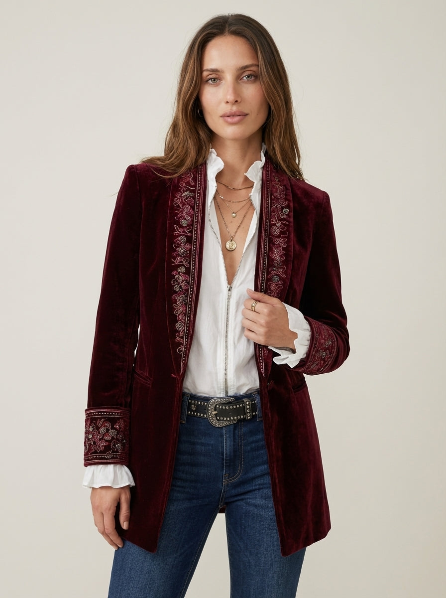 Alejandra - Chaqueta Elegante de Terciopelo