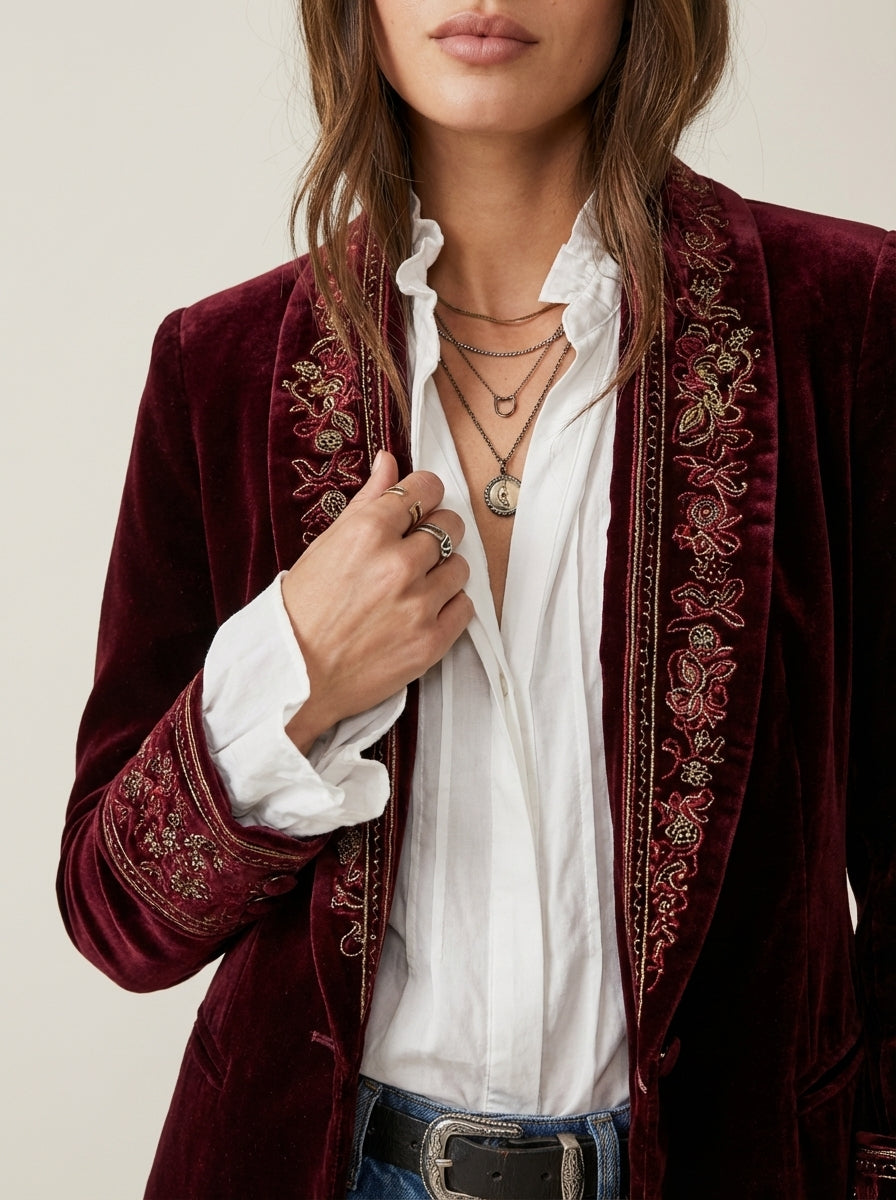 Alejandra - Chaqueta Elegante de Terciopelo