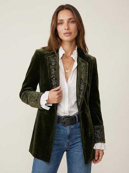 Alejandra - Chaqueta Elegante de Terciopelo