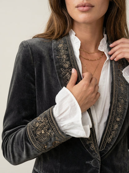 Alejandra - Chaqueta Elegante de Terciopelo