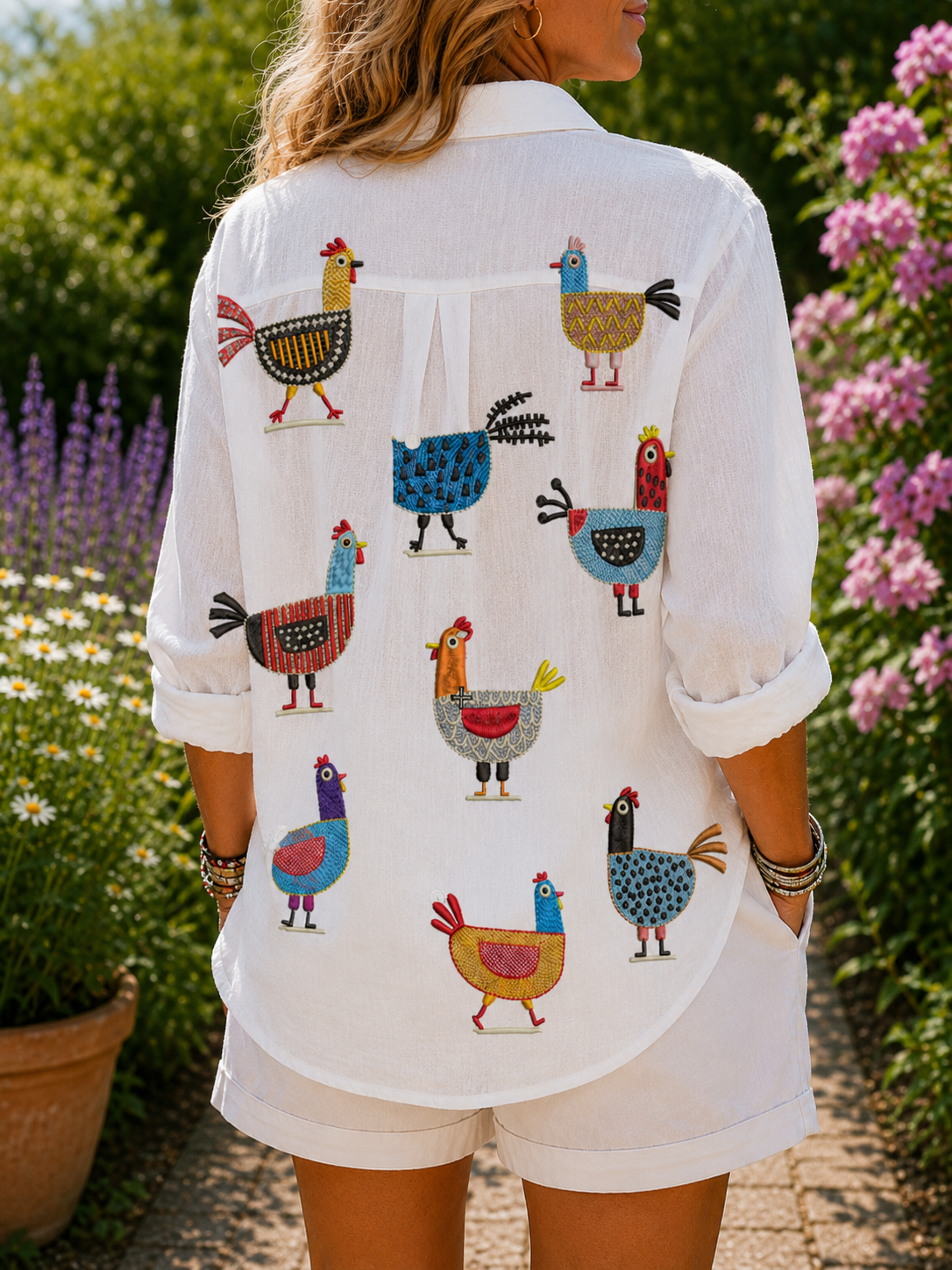 Ingrid | Blusa con Gallinitas Divertidas