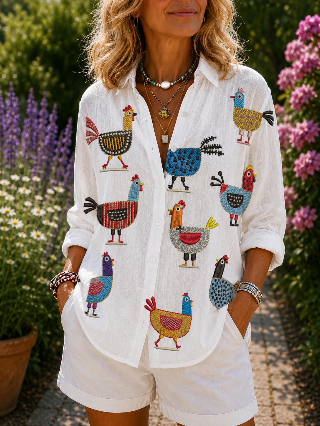 Ingrid | Blusa con Gallinitas Divertidas