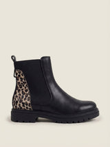 Botas Chelsea Negras - Detalle Leopardo