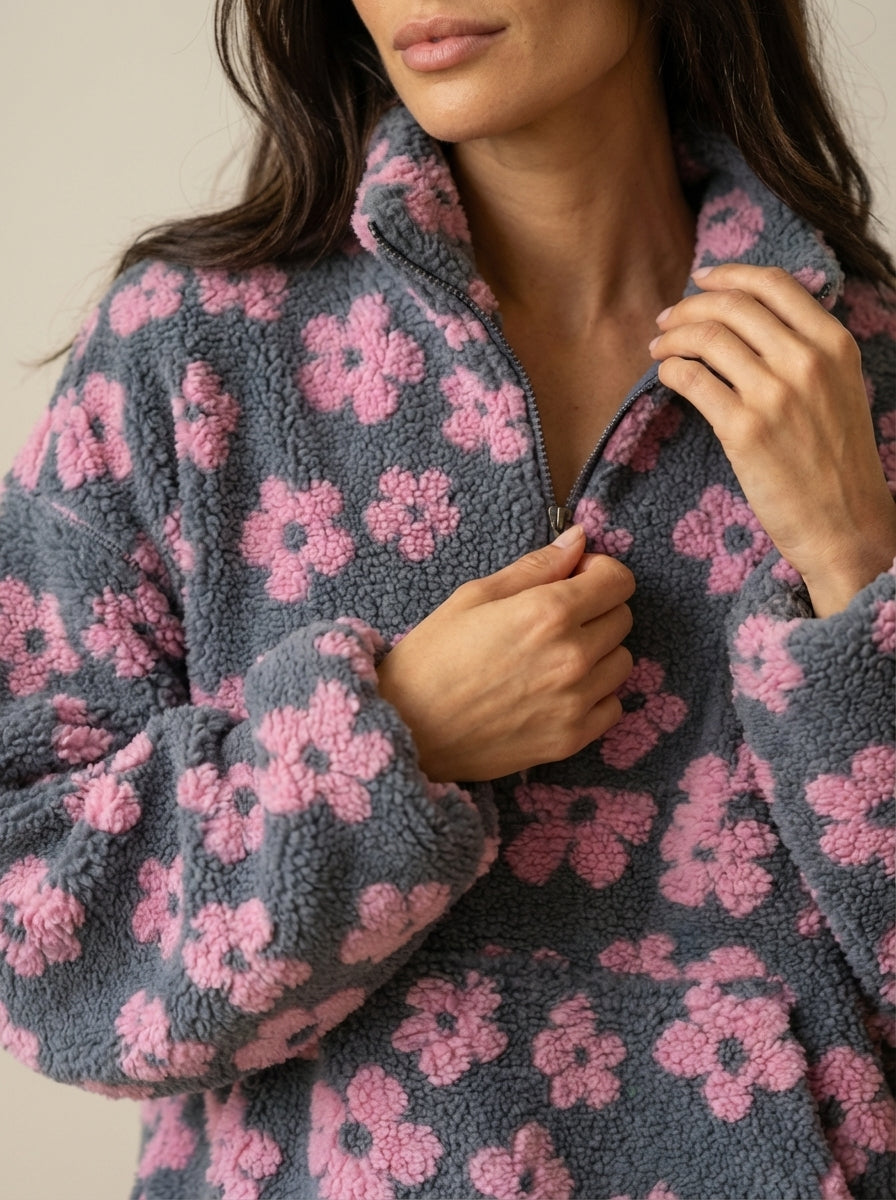 Daisy - Sudadera Polar con Flores