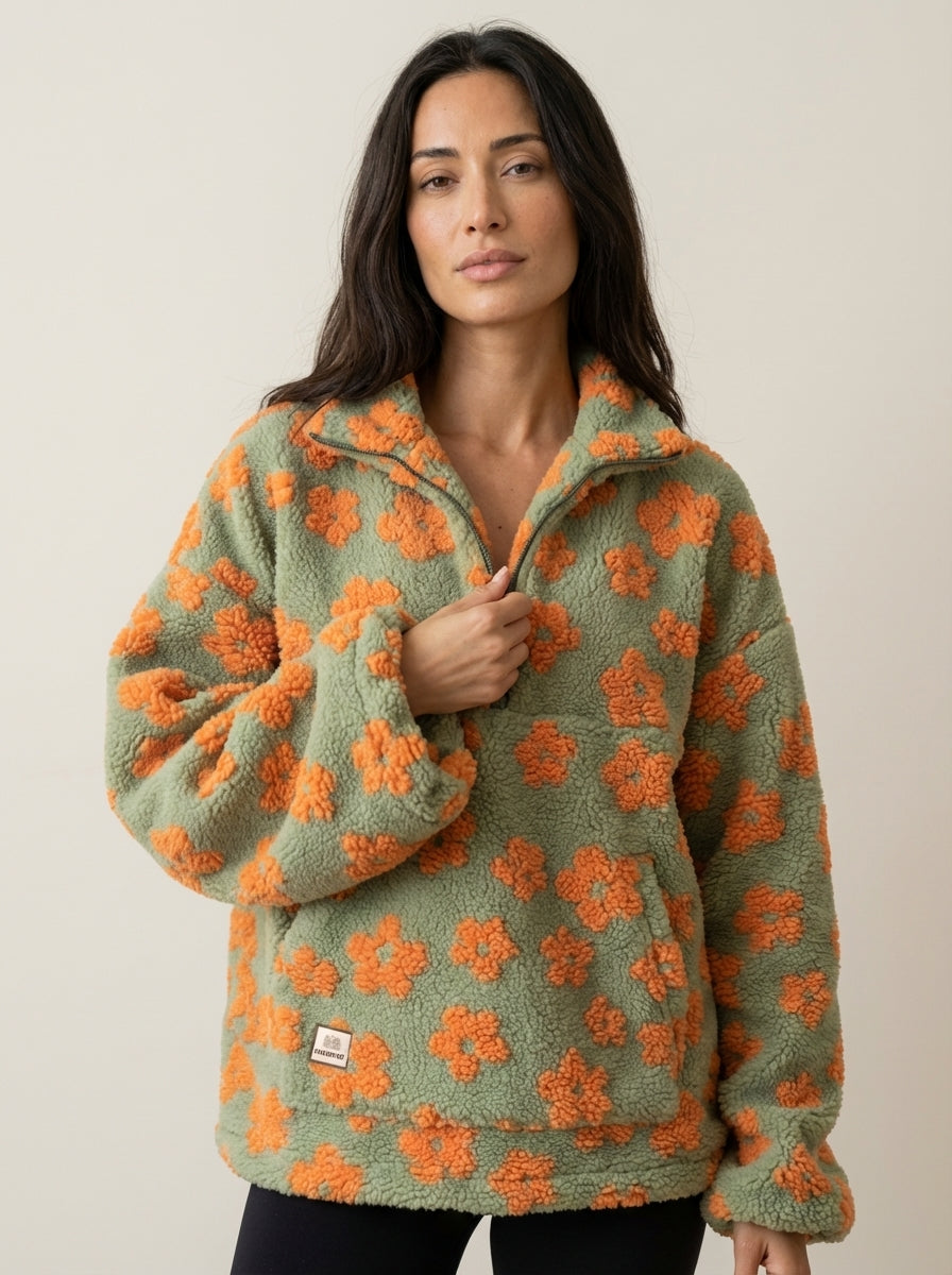 Daisy - Sudadera Polar con Flores