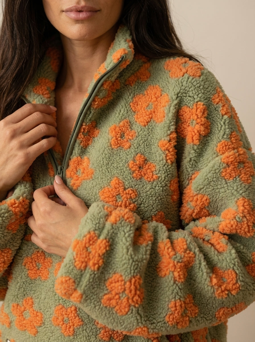 Daisy - Sudadera Polar con Flores