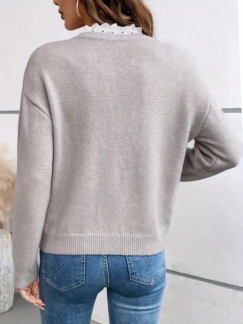 Rosalía | Jersey de Pico con Detalle de Encaje