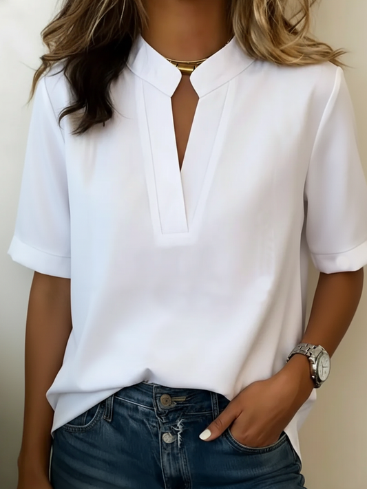 Blouse Margaux chic à col en V par Bellier Paris