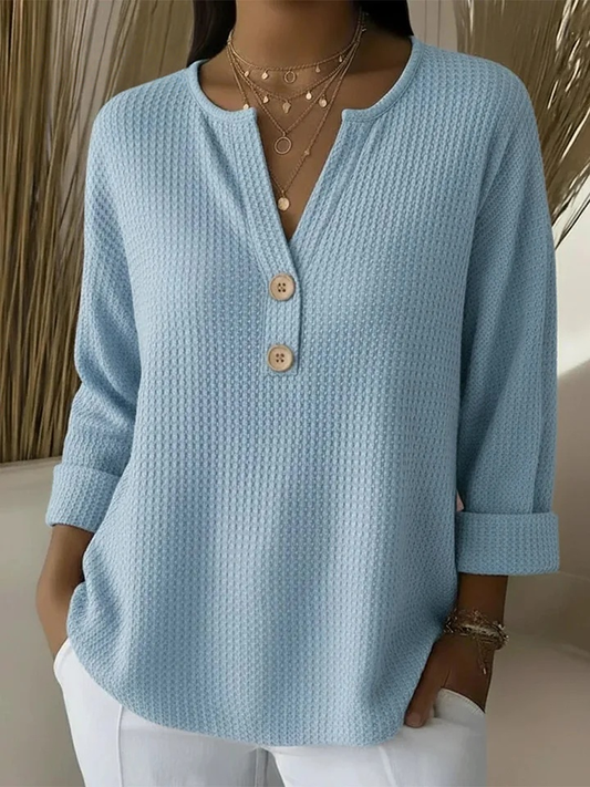 Cayetana | Camiseta Henley Gofrada con Botones