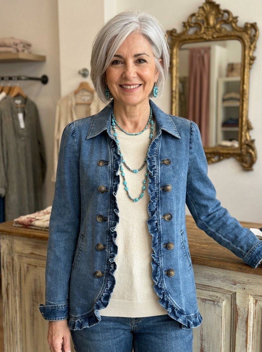 Montserrat chaqueta con volantes puesta