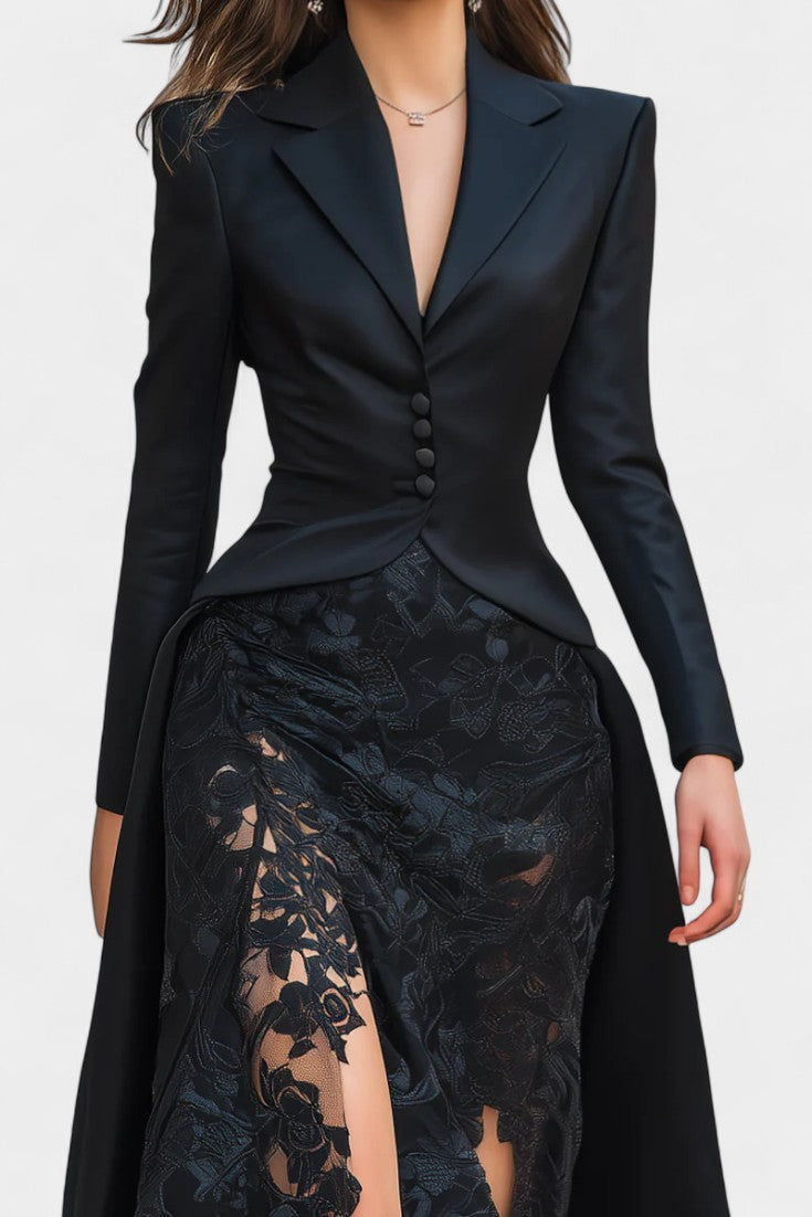 Flavia | Vestido Largo Estilo Blazer