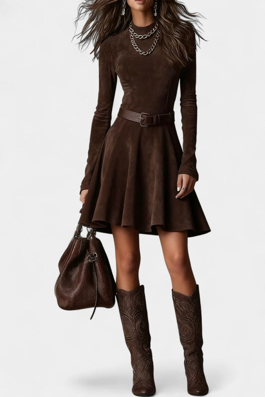 Marina | Mini Vestido Vintage con Cuello Alto