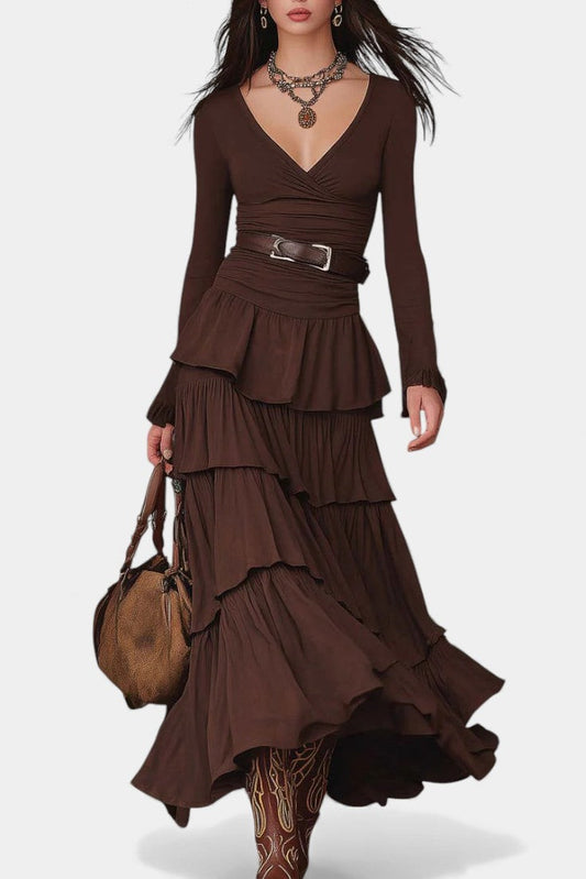 Inés | Vestido Midi Retro con Volantes