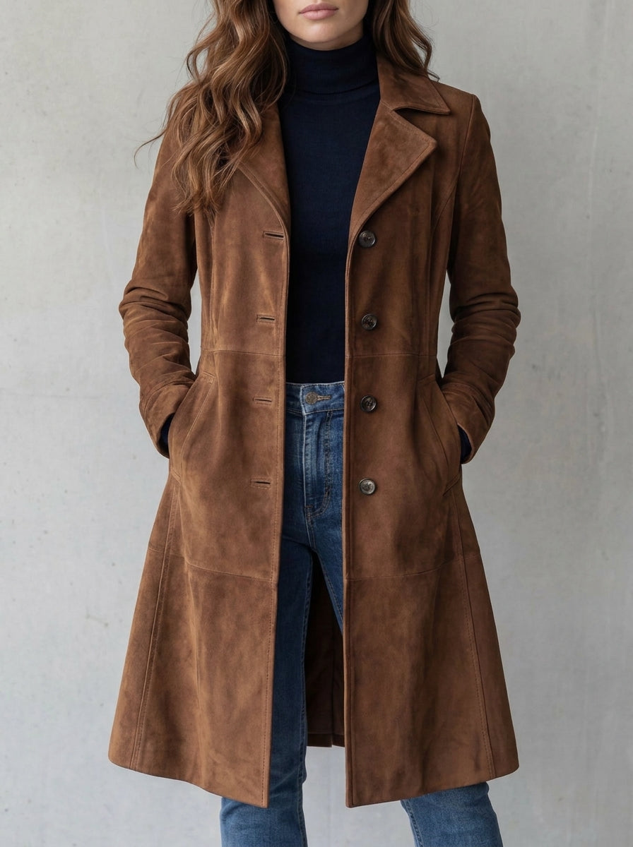 Lidia - Abrigo de Ante Estilo Vintage