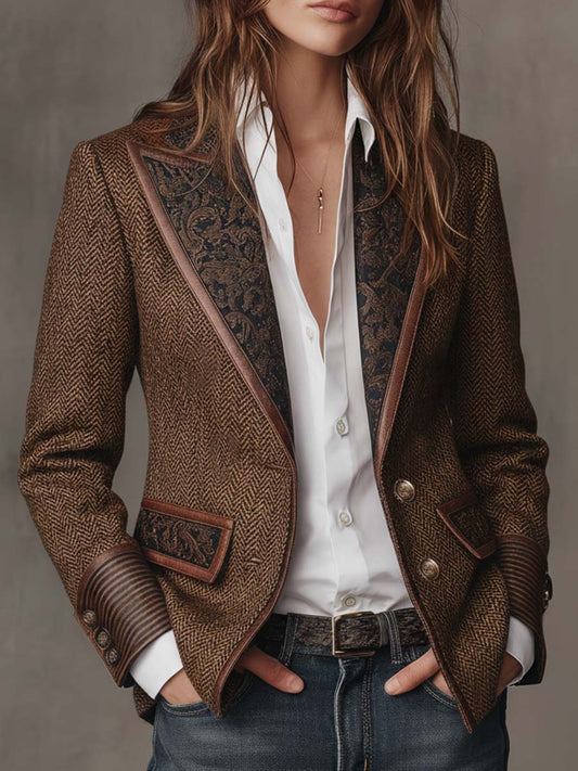 Lucila - Blazer con Paneles en Espiga
