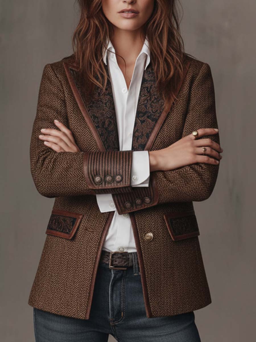 Lucila - Blazer con Paneles en Espiga