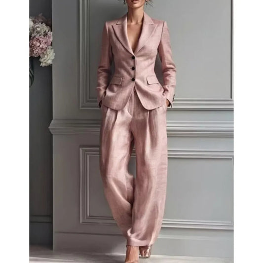 Gloria | Traje de Blazer Entallada y Pantalón Ancho