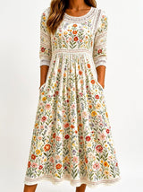 María - Vestido Midi Estampado Floral