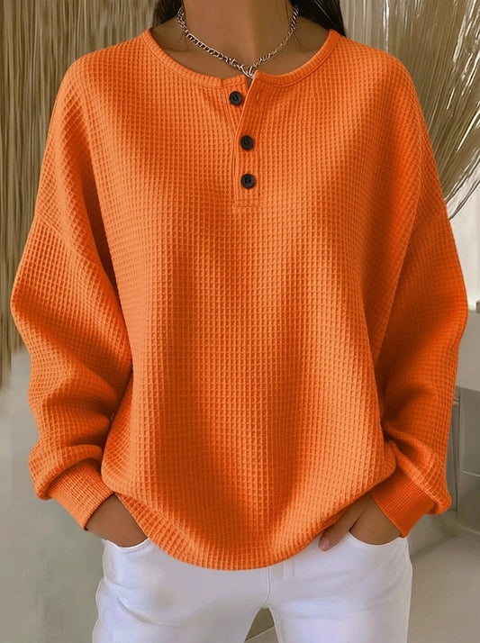 Milagros - Sudadera Henley Gofrada