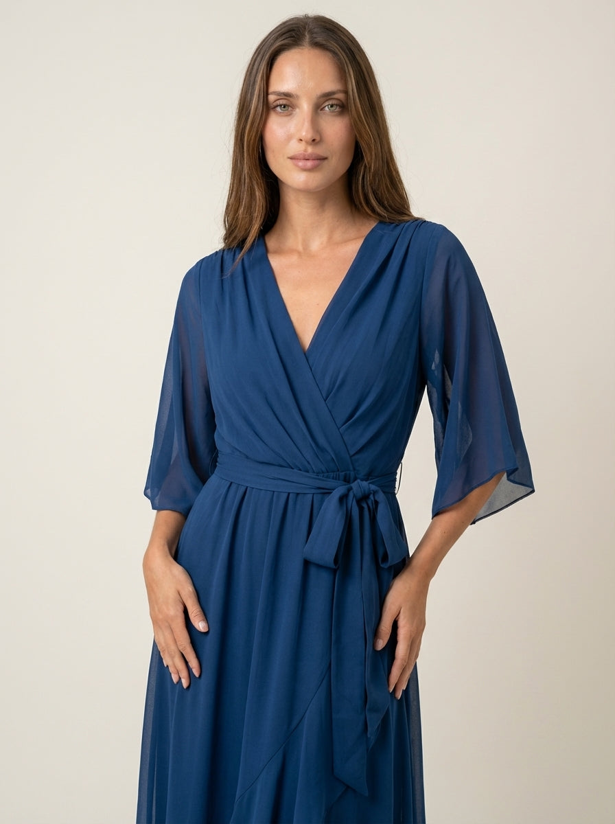 Mónica - Vestido de Gasa con Escote en V